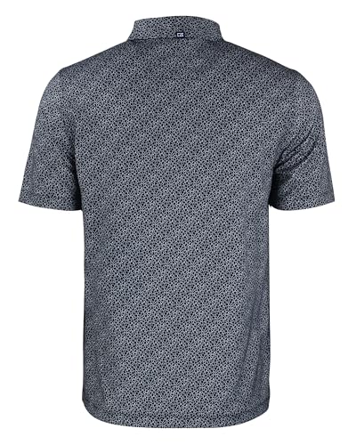 Cutter & Buck Pike Eco Pebble Print Stretch Recycled Mens Polo - color: Black/White, size: Small