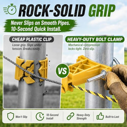 Tondiamo 24 Pcs Tube Post Insulator, Electric Fence T Post Insulators for Electric Fence Wire for Chain Link Square or Round Tubing (Yellow) | Extender Insulators for Square Round Pipe Tubing Wire Vinyl Picket Fence - style: Yellow