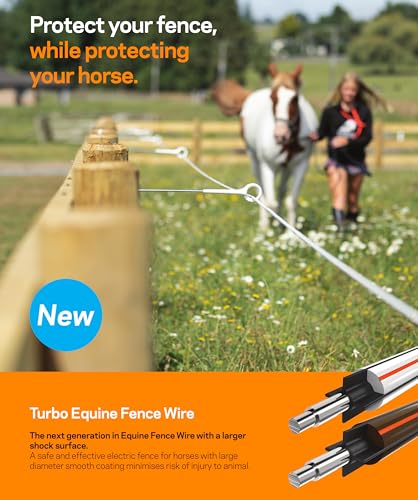 Gallagher Electric Horse Fence Wire 820 ft | 7.8mm High Conductive Smooth Coated Wire for Horses | High Tensile Equine Fence Wire with White High Visibility Finish | Safe Durable UV Resistant