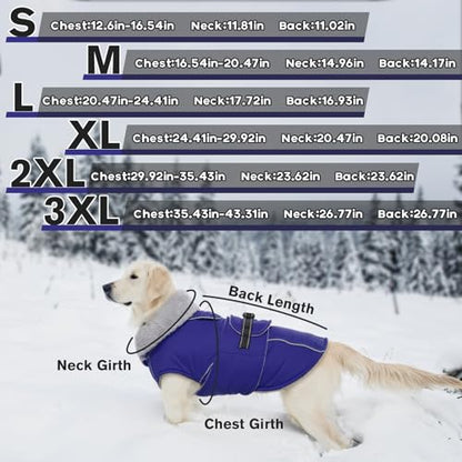 Lelepet Dog Coat Waterproof Dog Jacket Fleece Vest with Adjustable Buckle - color: Blue, size: S