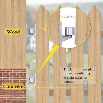 WellMade 4 Pack Heavy Duty 304 Stainless Steel Gate Hinges – Wall Mount, Non-Weld One-Piece Design, Supports 600lbs, Rustproof for Farm/Barn/Fence Gates (Screws Included)