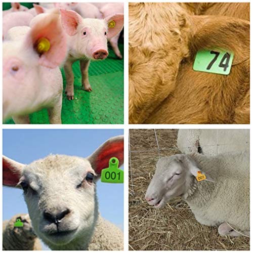 SPEEDWOX Ear Tag Applicator for Cows Cattle Goat Sheep Pig Animal Ear Tag Pliers Livestock Ear Tag Tool with 2 Replaceable Ear Tag Needle Pins
