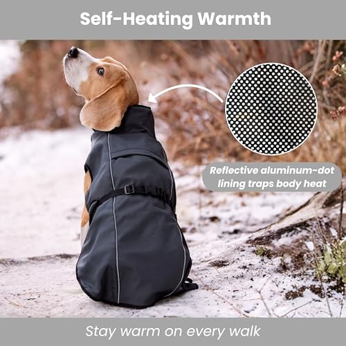 Self-Heating Waterproof Dog Coat Lightweight Thermal Winter Jacket M - size: Medium