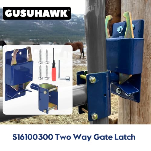 2 Way Farm Gate Latch for Gates with 1-5/8" to 2" Tubes, Blue - color: 1x S16100300