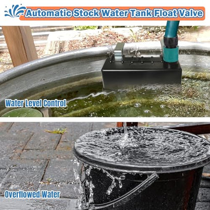 Water Trough Float Valve for Stock Tank,w/Hose Connector,Fit 3/4" NPT Hose - style: Stock Tank Float Valve with Connector-1PCS