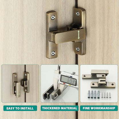 Mooche Sliding Barn Door Lock, 90/180 Degree Flip Door Lock Latch, Cyan - color: Cyan