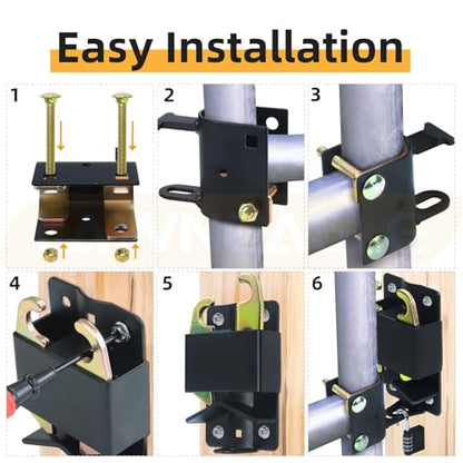 2 Pack Small Two Way Gate Latch (3"x5") – Heavy Duty Gate Latch - color: 2 Pack Black Two-Way Gate Latch