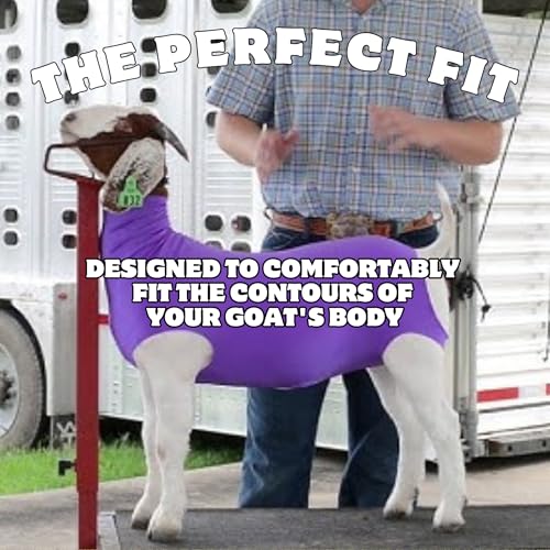 Show Pro Purple Spandex Goat Tube for Show Goats - Show Livestock Supplies: Goat Covers & Blankets (Large) - size: Large