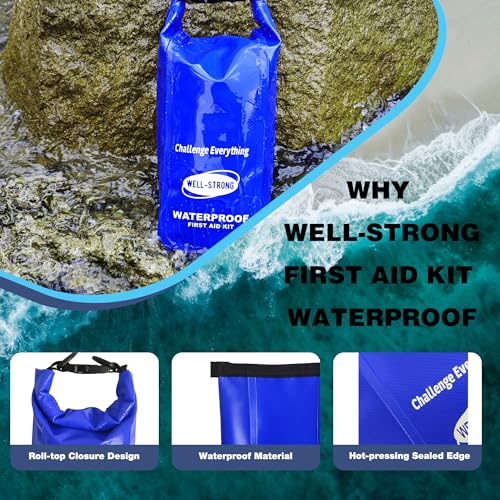 Waterproof First Aid Kit for Boat Marine Roll Top Dry Bag Blue - color: Ws011-blue