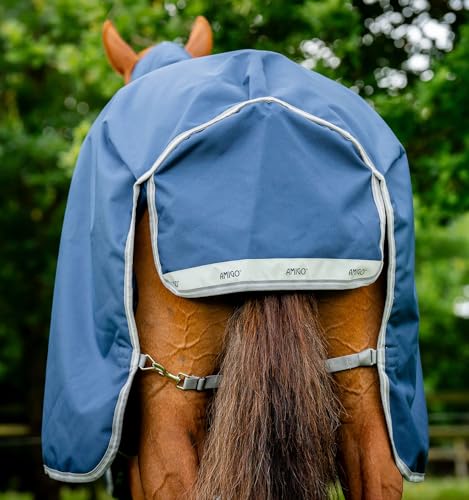 Horseware® Amigo® Bravo 12 Plus Turnout 250g - Navy/Titanium Grey & Silver, 69 inches - color: Navy/Titanium Grey & Silver, size: 69 inches