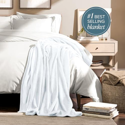 Bare Home Fleece Blanket Luxury Microplush (Full/Queen, White) - color: 01 - White, size: Full/Queen