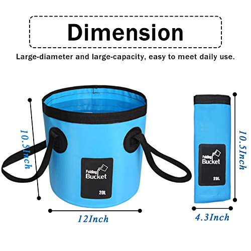 Esthesia Collapsible Bucket, 5 Gallon Portable Folding Water Container for Travelling, Camping, Hiking, Fishing, Gardening - color: Blue