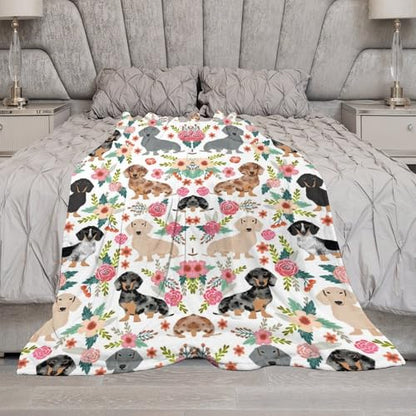 Dachshund Dog Fleece Throw Blanket for Couch Adults Teens 40" X 50" - color: Dachshund, size: 40x50 inch