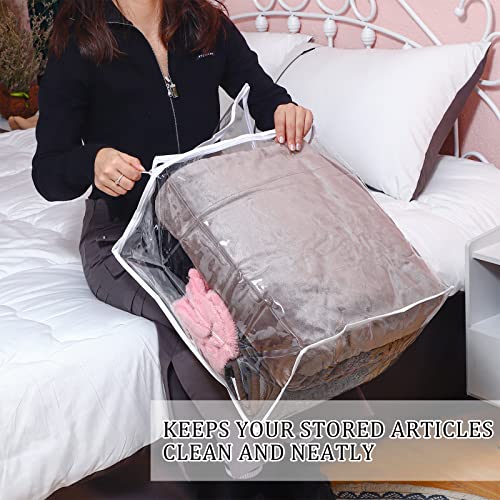 Shappy 6 Packs Clear Plastic Storage Bags with Zipper, 18 x 15 x 9 Inch | Sweater Bags, Moth Proof Protection, Vinyl, For Blankets Clothes Bed Sheet Comforters Pillows Quilt Closet Linen Organizer - size: 18 x 15 x 9 Inch