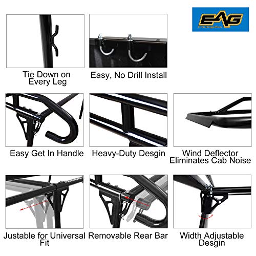 EAG Contractor Pickup Truck Ladder Lumber Rack Loads up to 1500 lbs - Full Size Heavy Duty