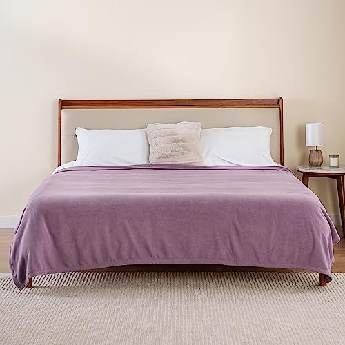 Berkshire Blanket Microfleece King Size Bed Blanket Lavender, Lightweight Soft Breathable Plush Micro Fleece Blanket for Bed Couch Sofa, 90x108 Inches - color: Lavender, size: King/Cal King