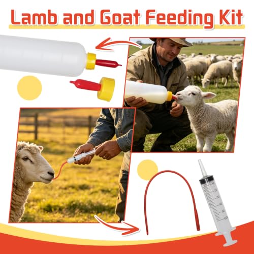 24Pcs Lamb and Goat Kid Feeding Tube Kit Feeding Bottles