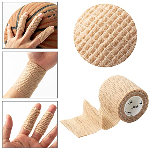 Mr. Pen- Self Adhesive Bandage Wrap, 2" x 5 Yards, 6 Pack - color: Skin Color, size: 2" x 5 Yards, 6 Pack