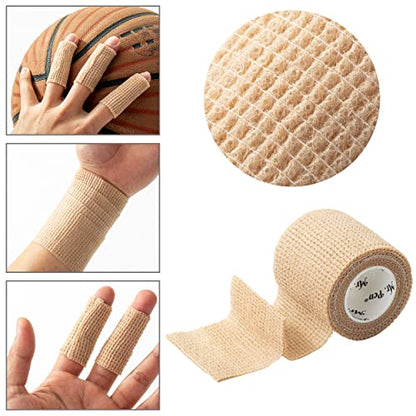 Mr. Pen- Self Adhesive Bandage Wrap, 2" x 5 Yards, 6 Pack - color: Skin Color, size: 2" x 5 Yards, 6 Pack
