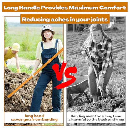 3 Sets Pitch Fork for Gardening, 9 Tines Wide Pitchfork 47.2 Inch Garden Manure Fork with Long Hardwood Handle Heavy Duty Mulch Forks Horse Stall Forks for Mulch, Hay, and Gardening
