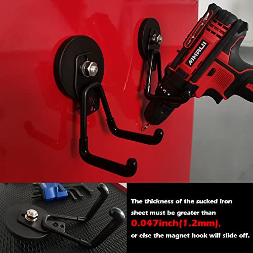 ULIBERMAGNET Large Magnetic Hooks,Strong Heavy Duty Magnet Hooks for Power Drill,Broom,Garden Tools,Pegboard,Garage,Workshop,Hardware, 2 Pack Magnet Storage Holder for Indoor Outdoor Hanging(Black) - style: 2.59" Medium L Black 2PC