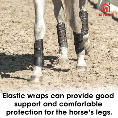 4Pcs Protectores Para Caballos Patas, Horse Leg Wraps Protectores Boots Set for Front Hind Legs Guard Equestrian Trail, Fly Protection Sport Splint, Support Botas Athletic Gears, Neoprene Accessories