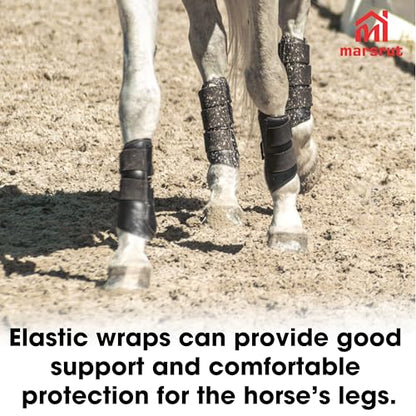 4Pcs Protectores Para Caballos Patas, Horse Leg Wraps Protectores Boots Set for Front Hind Legs Guard Equestrian Trail, Fly Protection Sport Splint, Support Botas Athletic Gears, Neoprene Accessories