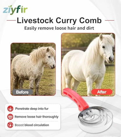 2 Pcs Red Curry Comb Double Sided Shedding Comb