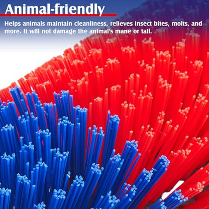 3 Pack Livestock Scratching Brush, Blue and Red - color: Blue and Red