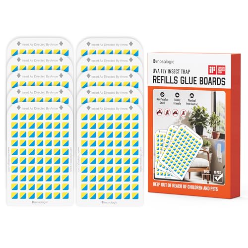 Mosalogic Sticky Card Refills Replacement Glue Cards,Fly Insect Trap 10pack - color: White, size: 10 Refills