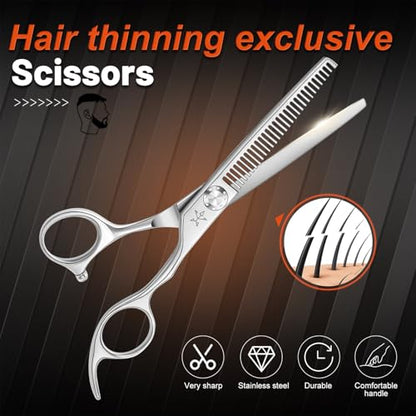 High-end Professional Hair Scissors Thinning Shears Barber Hair Cutting Teeth Shears Hairdressing Texturizing Scissor 6 Inch Stainless Steel Alloy For Women Men Kids Salon Hairdresser & Home - size: 6 Inch, style: Thinning Shears