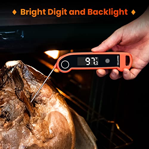 SMARTRO ST49 Digital Thermocouple Instant-Read Meat Thermometer | with Ambidextrous Backlit for Food, Grilling, BBQ, Kitchen Cooking, Oil Deep Frying and Candy - color: Red
