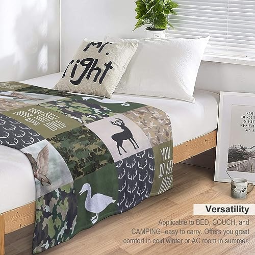 Hunting Blanket - Flannel Throw Blanket, 40"x50", Camouflage, Comfort Plus, Adults, All Seasons - color: Hunting D1, size: 40"x50"