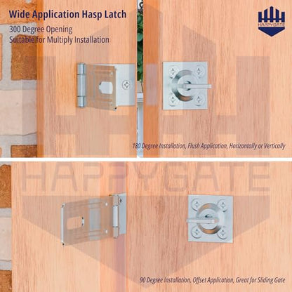 Swivel Staple Safety Hasp Latch Lock with Twist Knob, Silver 1pcs - color: Silver