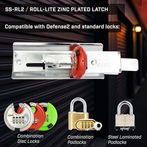 Roll-Lite Zinc Plated Latch, with Thick Flange and Hardware 9-3/8" x 3-5/16" for Wayne Dalton, Roll-Lite, Roll-Right, Trac-Rite, Epic Doors, with Hardware - size: SS-RL2