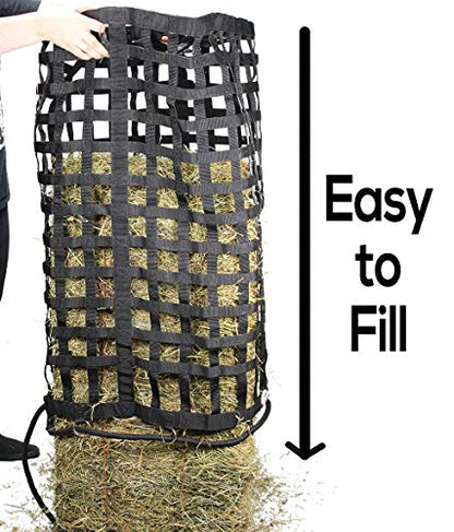 Derby Originals XL Go Around Slow Feeder Horse Hay Bag with Super Tough Bottom and 1 Year Warranty, Black, 71-7132BK - color: Black