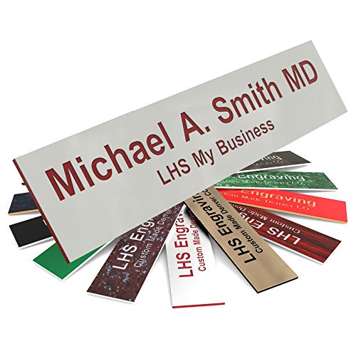 Custom Engraved Office Door Name Plate & Desk Signs, Gray, 2x4 - color: B21 - Gray & Maroon Lettering, size: 2in x 4in (5.1cm x 10.1cm)