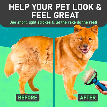 Maxpower Planet Dog Rake and Brush Set for Shedding, Undercoat & Mats - color: A - Rake & Brush (Best Value), size: Large