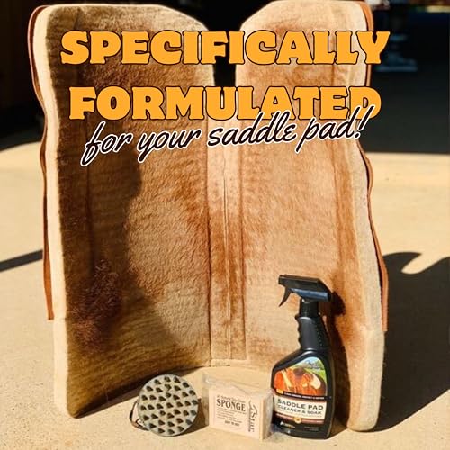 5 Star Equine Horse Saddle Pad Cleaner & Soak - Works on Horse Blankets, Wool and as a Leather Cleaner - Cleans, Freshens, Preserves & Softens 4-6 Equine Saddle Pads 24 oz. Spray Bottle
