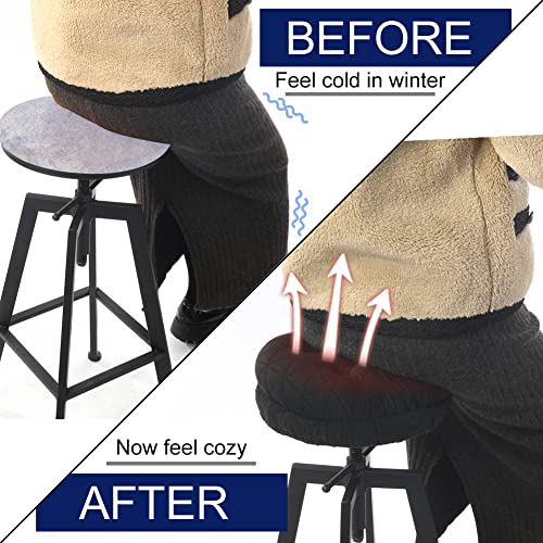 BUYUE Round Bar Stool Seat Cushion, Dia.12 Luxury Fashion Jacquard with Anti-Skid Silicone Bar Stool Cushion Padded (Dark Grey, S,1 Count) - color: Dark Grey, style: Round S