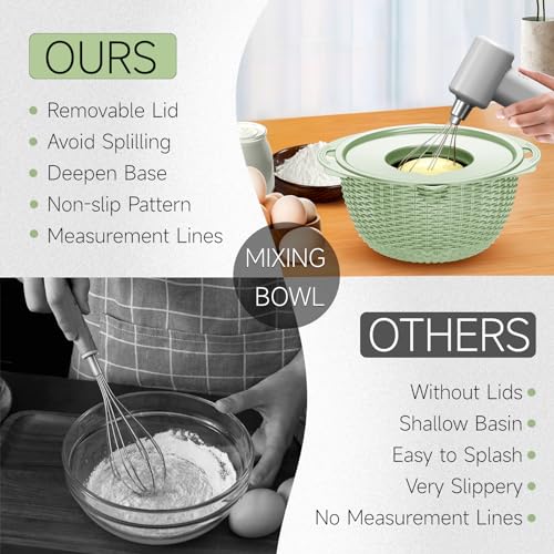 4-1 Strainer with Bowl & Spoons Set - Strainers and Colanders - Colanders for kitchen(Patented) - Pasta Strainer with Upgraded Graters & Spoons for Fruit Veggie Kitchen Essentials, Green - color: Green