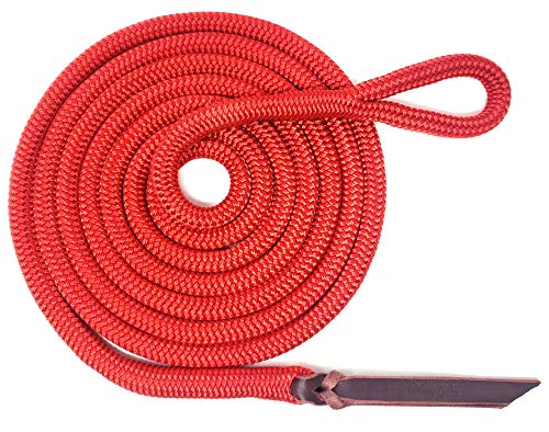 Double Braid Lead Rope with Eye Splice Loop, 12-14FT Lengths (Red, 12 ft.) - color: Red, size: 12 ft.