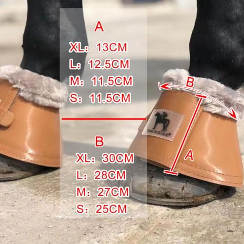 Horse Bell Boots Dressage Horse Boots XL L M S - color: Cognac Color, style: Bell Boots with Faux