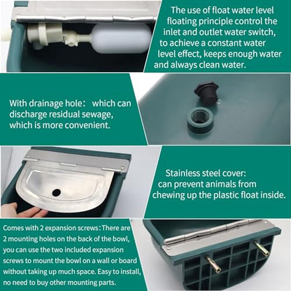 Automatic Water Bowl, Livestock Waterer for Cattle Dog Horse Goat Sheep