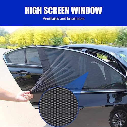 Pack-4 SUV Side Window Shades, Double Layer Design SUV Sunshade Screen Window Mesh, SUV Front and Rear Side Windows Sun Shades for SUVs (Black)