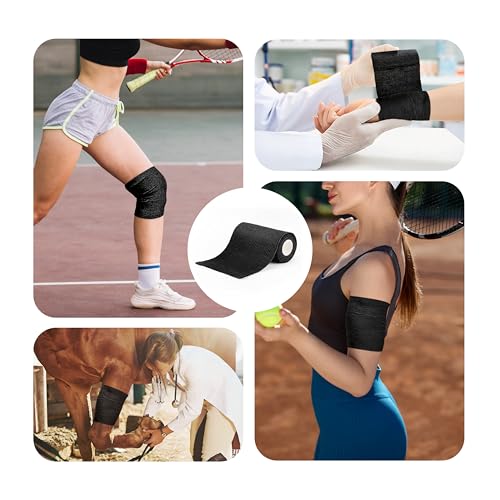 onida 4" X 5yd Self Adhesive Bandage Wrap Non-Woven Elastic Sports Tape - color: Black