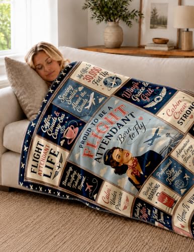 Flight Attendant Gifts Blanket, Cool Birthday Gifts for Women, 50*60 - color: Flight Attendant