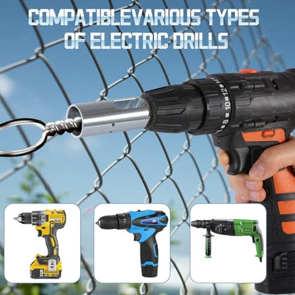 EZ Twist Ties Tool Compatible with 9 Gauge Drill Chuck,Wire Easy Twist Tool,Twisted Fence Tool for Fixing Chain Link Fence and Loop Fences
