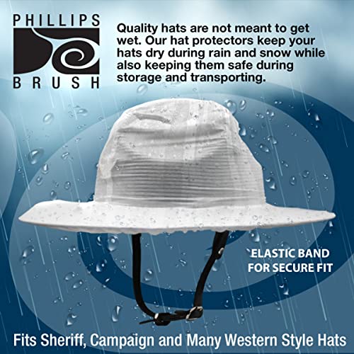 Phillips Brush Reusable Rain Cap Protective Hat Cover & Carrying Bag - color: Clear, size: Small