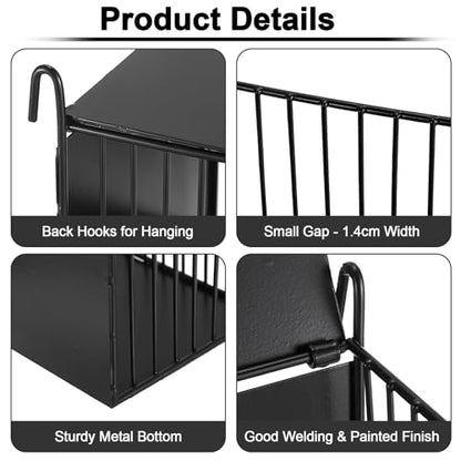 Metal Hay Rack for Rabbits, Rabbit Hay Feeder with Tops-Square Bunny Feeder | Metal Frame Hanging Hay Rack-Hay Holder with Built-in Hooks, Feeding Supply for Guinea Pigs, Chinchillas, Rabbits - size: 6.7x4.7x6.9